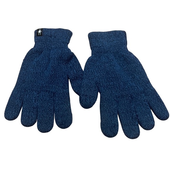 Smartwool Adult Small Gloves Blue Knit Wool Blend Winter Warm - Picture 1 of 5
